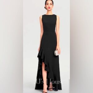 A Line Scoop Neck Evening Dress.